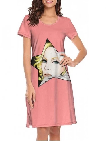 Nightgowns & Sleepshirts Keep-Calm-Madonna- Soft Nightgowns Long Nightdress Sleepshirts Pajamas for Women Men - White-122 - C...