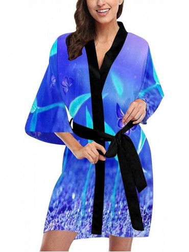 Robes Custom Flying with Butterflies Women Kimono Robes Beach Cover Up for Parties Wedding (XS-2XL) - Multi 4 - CA194WWQL5X $...