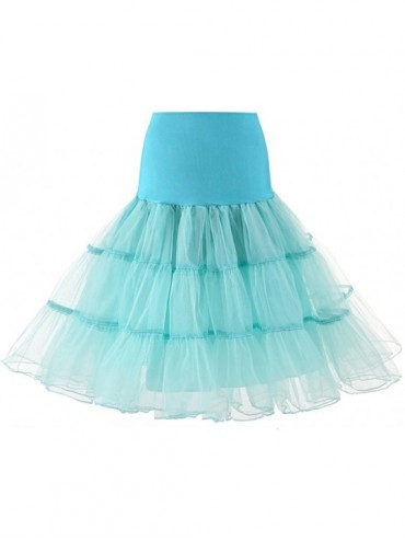 Slips Women's 50S Vintage Tulle Petticoat Half Slip Tutu Underskirt 27" - Mint - CN18NOLDZXW $28.05