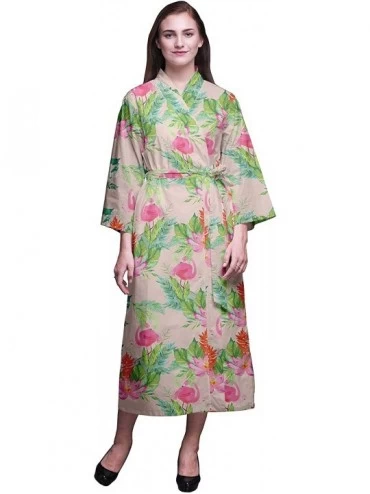 Robes Printed Crossover Robes Bridesmaid Getting Ready Shirt Dresses Bathrobes for Women - Light Pink Salmon - CS18T6YTQUR $8...