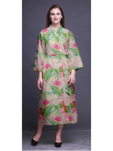 Robes Printed Crossover Robes Bridesmaid Getting Ready Shirt Dresses Bathrobes for Women - Light Pink Salmon - CS18T6YTQUR $4...