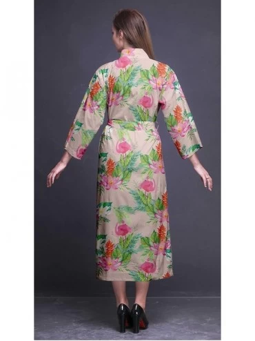 Robes Printed Crossover Robes Bridesmaid Getting Ready Shirt Dresses Bathrobes for Women - Light Pink Salmon - CS18T6YTQUR $4...