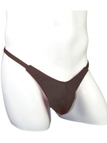 G-Strings & Thongs Men's Low Rise G-String Soft Sexy T-Back Thong Underwear Sretch Micro Bikini Briefs Underpants Panties - C...