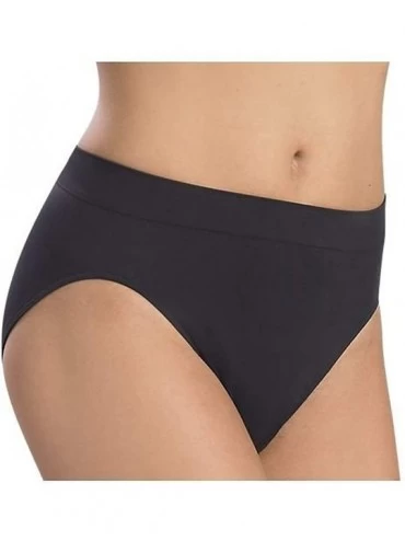 Panties Women's Microfiber Hi Cut Panty - Black - CL1123RJ7YZ $22.36