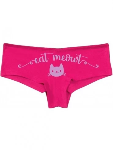 Panties Eat Meowt Pussy Cat Kitty Kitten Oral Sex Lick me Pink Panties - Lavender - CO18LTHKZXO $27.13