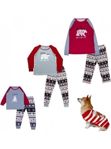 Sets Christmas Pajamas for Family Long Sleeve Matching Polar Bear Pajama PJ Sets - Mom - C018KXCGTNL $31.77