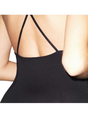 Slips Women's Mix Modal Sleeveless Crossback Slip Dress - Black - C418Y4IKHY0 $67.86