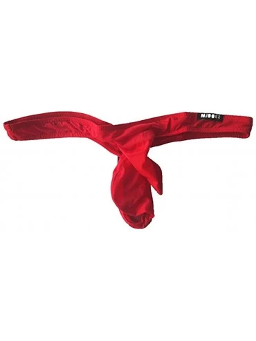 Bikinis Men Bikini Elephant Nose Long Bulge Pouch Boxer Briefs G-Strings & Thongs - Red - CZ187RGKYSI $10.78