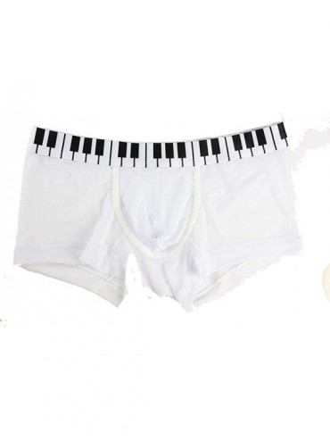 Briefs Men's Fashion Through Ice Silk Boxers Shorts Briefs Underpants Underwear - White - CS12M4LWDNL $24.32