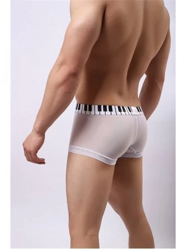 Briefs Men's Fashion Through Ice Silk Boxers Shorts Briefs Underpants Underwear - White - CS12M4LWDNL $13.70