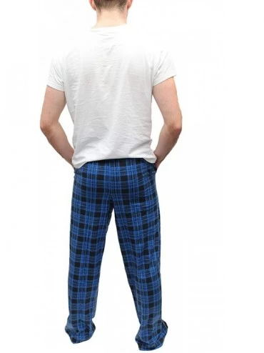 Sleep Bottoms Men's Microfleece Pajama Pant - Navy/Black Plaid - CV18LTITAYX $26.40