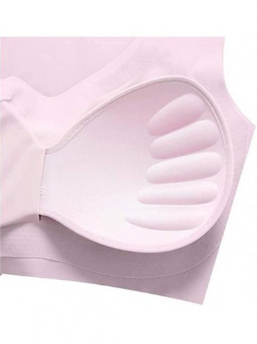Bras Ultra-Thin Women Plus Size Ice Silk Comfort Bra in Yoga for Girls - White+pink - CJ190LI3S2D $39.39