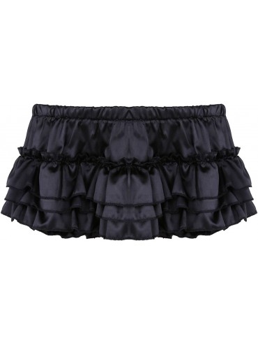 Men's Frilly Satin Tiered Skirted Briefs Bloomers Sissy Crossdress ...