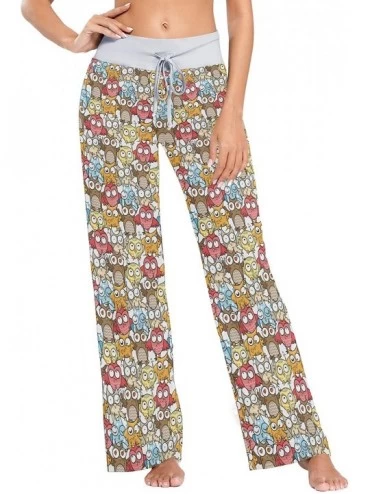 Bottoms Colorful Owls Women's Pajama Pants Lounge Sleep Wear - Multi - CS19D0AHD96 $44.99