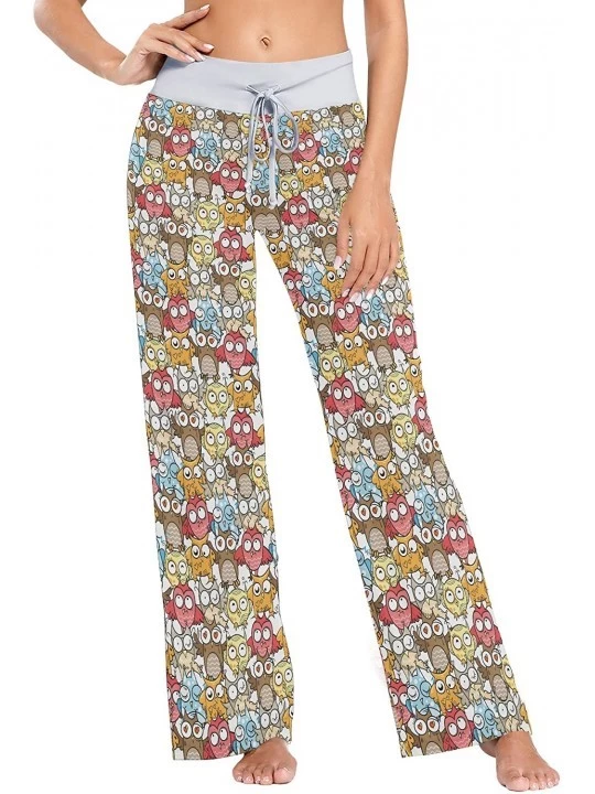 Bottoms Colorful Owls Women's Pajama Pants Lounge Sleep Wear - Multi - CS19D0AHD96 $24.54