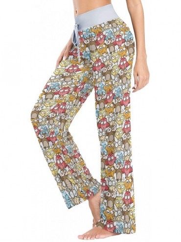 Colorful Owls Women's Pajama Pants Lounge Sleep Wear - Multi - CS19D0AHD96