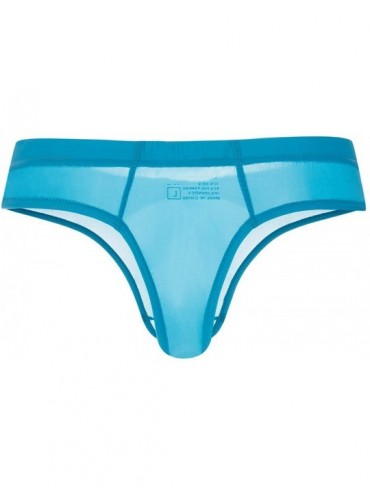 G-Strings & Thongs Ice Silk Bikini Underwear Men Thongs G Strings Slip Homme Jockss Briefs Male Sexy Lace Tanga Panties - Sky...