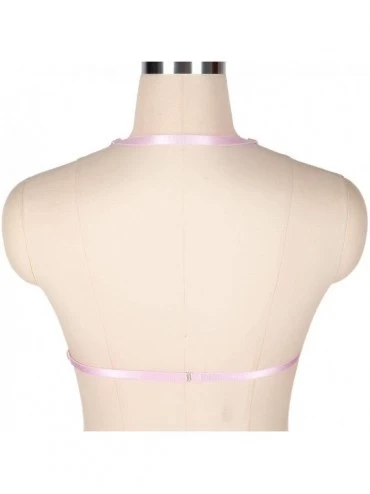 Bras Women's Body Harness Bra Elastic Adjustable Size Bandage Gothic Carnival Photography Clothing Accessories - Pink-o0400 -...