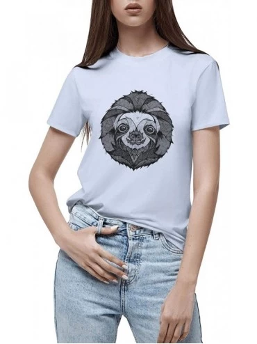 Nightgowns & Sleepshirts Cool Sloth Head Beautiful Women Printing Basic Style Suitable for Fitness Clothes - Light-blue-3 - C...