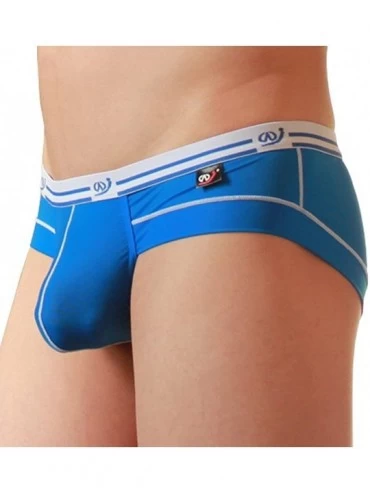 Briefs Mens Ice Silk Breathable Triangle Underpants Brief Panties - Blue - CS11VYMER0T $12.06