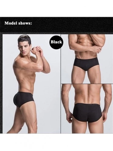 Briefs Men's Padded Underwear Seamless Butt Lifter Hip Enhancer Shaper Briefs-Black-XL - CS18E83WXXA $35.54