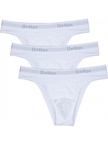 Boxer Briefs Men's Underwear Ultimate Soft Sexy Stretch Cotton Boxer Brief - White-3 Pack - C112HMNOE97 $36.08
