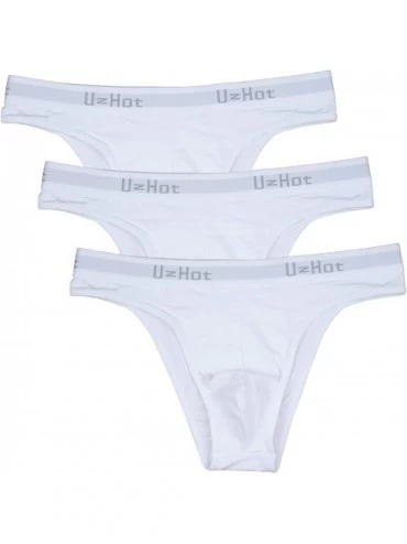 Boxer Briefs Men's Underwear Ultimate Soft Sexy Stretch Cotton Boxer Brief - White-3 Pack - C112HMNOE97 $34.25
