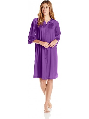 Nightgowns & Sleepshirts Women's Petals 3/4 Sleeve 41 Inch Waltz Coat - Purple - CA116NPZ50D $25.76