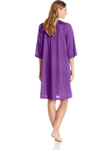 Nightgowns & Sleepshirts Women's Petals 3/4 Sleeve 41 Inch Waltz Coat - Purple - CA116NPZ50D $25.76