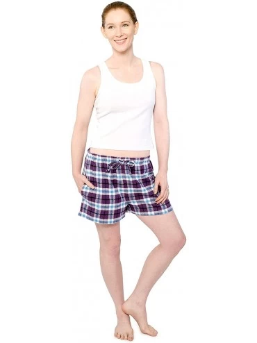 Bottoms Women Flannel Plaid Lounge Pajama Sleepwear Shorts - 2 Pack - 703 - CA193GRL7RZ $16.78