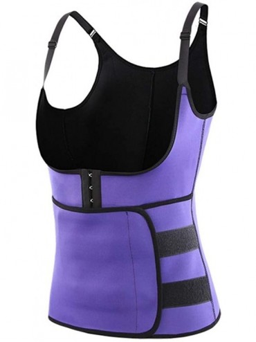 Shapewear Women's Body Shaper Fitness Corset Sport Body Shaper Vest Women Waist Trainer Workout Slimming - Purple - CC197CGOE...
