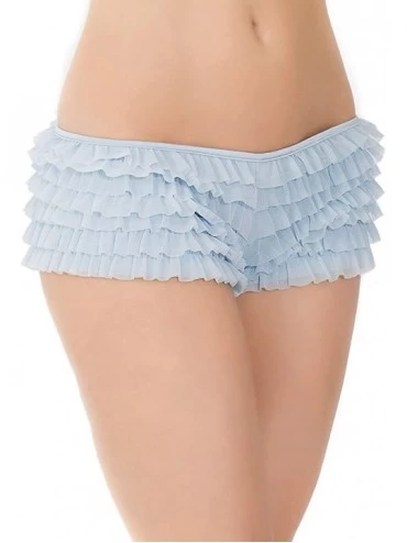 Panties 114 Women's Ruffle Shorts with Bow - Blue - CR12DD9YRLJ $26.81