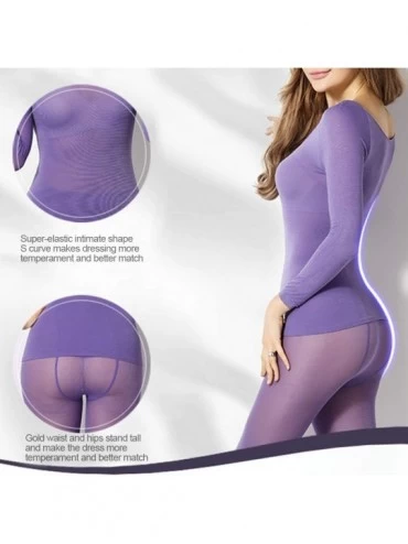 Thermal Underwear Seamless Elastic Thermal Inner Wear Ultra-thin Autumn Clothes Women Body Shaping Thermal Underwear - Purple...