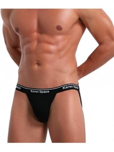 G-Strings & Thongs Men's Jockstrap Underwear Sexy Soft Cotton Jock Strap Athletic Supporter - Black（cotton） - C318Y45GM40 $7.58