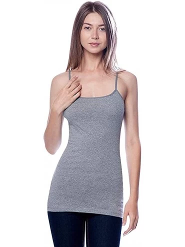 Baby Dolls & Chemises Women Adjustable Shoulder Vest Top Blouse Casual Tops Sleeveless T-Shirt - Gray - C518X2KXNW9 $22.79
