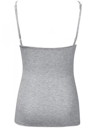 Baby Dolls & Chemises Women Adjustable Shoulder Vest Top Blouse Casual Tops Sleeveless T-Shirt - Gray - C518X2KXNW9 $10.03
