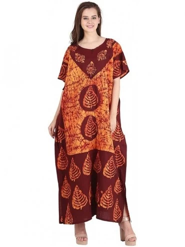 Nightgowns & Sleepshirts 100% Cotton Women Evening Gown Day Dress Long Caftan - Obbk-3 - C018M5NC93N $30.59
