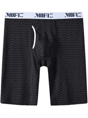 Boxer Briefs Men's Underwear Extra Long Leg Boxer Briefs Inseam 8"-9" Performance Boxer - C-white/Black/Red - CK1979ZZUQ6 $29.67