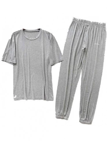 Sleep Sets Men Lounger Thin Summer 2 Piece Set Long Pants Modal Loungewear Set AS6 M - CG199OHN6QN $25.97