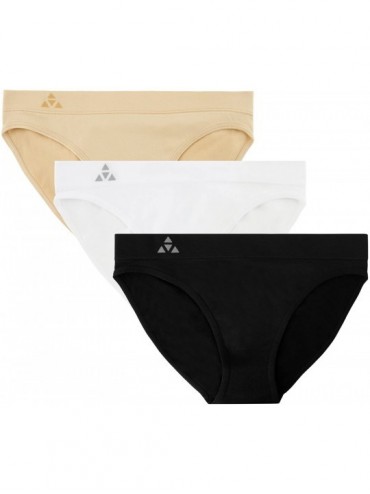 Panties Women's 3 Pack Seamless Low Rise Bikini Panties - Black/White/Nude - CK18G4HRIRR $35.58