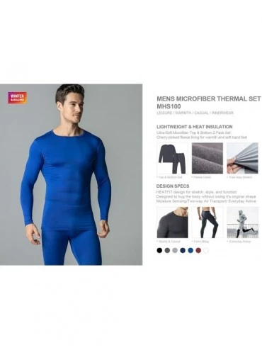 Thermal Underwear Men's Thermal Underwear Set- Microfiber Soft Fleece Lined Long Johns- Winter Warm Base Layer Top & Bottom -...