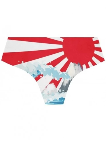 Panties Women's Bikini Panty Tropical Hawaii Flowers Seamless Underwear - Sea Wave Japan Flag - CY18YO9K02N $13.45
