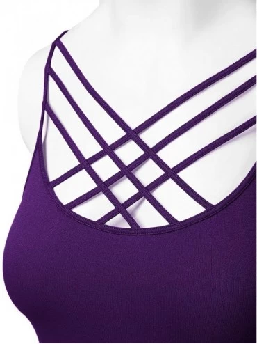 Shapewear Women's Novelty Bras Seamless Triple Criss-Cross Front Bralette Sports Bra - 102-dark Purple-1 - C218X7IU0Z0 $12.14