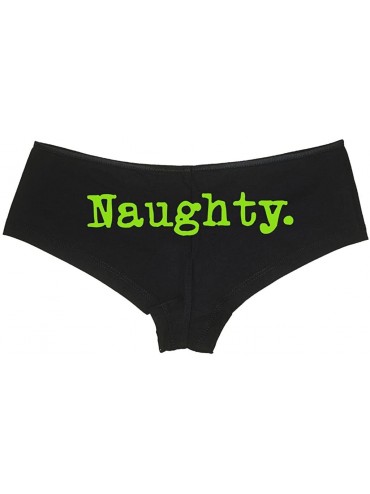 Panties Women's Naughty Girl Booty Bad Hot Sexy Boyshort - Black/Lime Green - C611UPINUPV $31.43