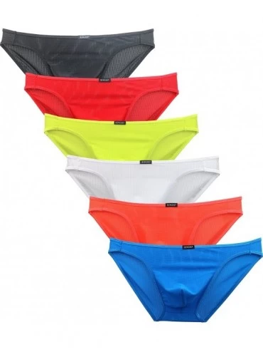 Briefs Men's Seamless Front Pouch Bikini Underwear Sexy Low Rise Breathable Men Tagless Briefs Underwear - Color 1 - C7187E26...