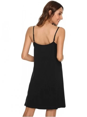 Nightgowns & Sleepshirts Women's Bamboo Nightgowns Sexy Camisole Sleepwear V Neck Nightwear Full Slip for Under Dress Chemise...