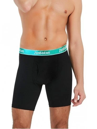 Boxer Briefs Mens Boxer Briefs Open Fly Bulge Pouch Bamboo Breathable Underwear - 1 Pack-black - CS18LSEMW24 $9.42