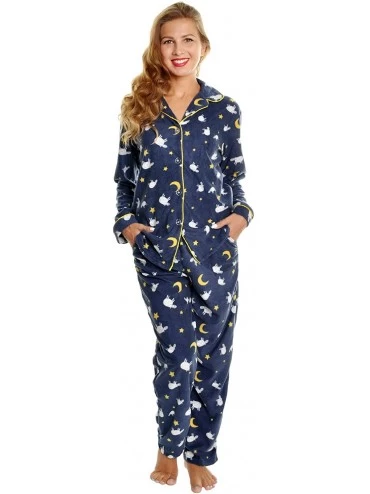 Sets Women's Cozy Fleece Pajama Set - Sheep With Pockets on Pants - CB186YTDW73 $42.35
