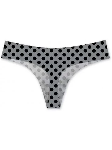 Panties Women Sexy Polka Dot Underwear Comfy Soft Cute Adorable Mini Thong Brief Hipster - Gray Black Polka Dot - CL18U5TEM9G...