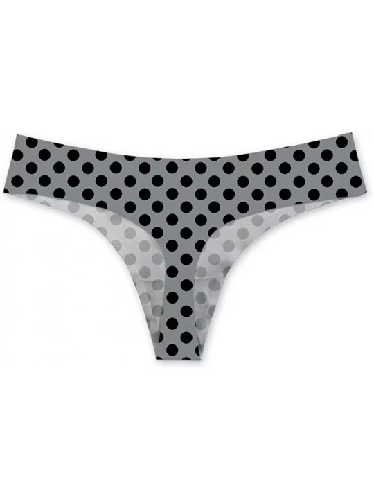 Panties Women Sexy Polka Dot Underwear Comfy Soft Cute Adorable Mini Thong Brief Hipster - Gray Black Polka Dot - CL18U5TEM9G...